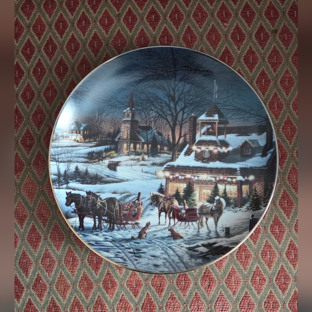 Terry Redlin Annual Christmas Series  'Evening Rehearsal' Collectible Plate